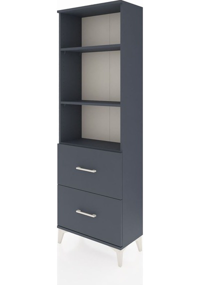 Arges Dolap 3 Raflı 2 Çekmeceli 60x30x182 Antrasit-antrasit Antrasit