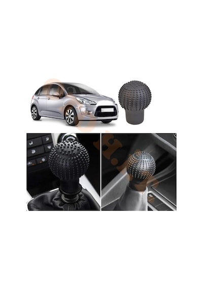 Citroen C3 Mk2 Manuel Uyumlu Vites Kılıfı Masajlı Mat Siyah