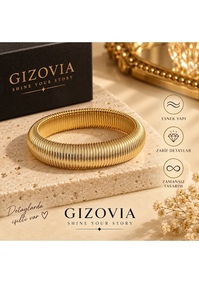 Gizovia Astaria Üçlü Bileklik Seti Altın