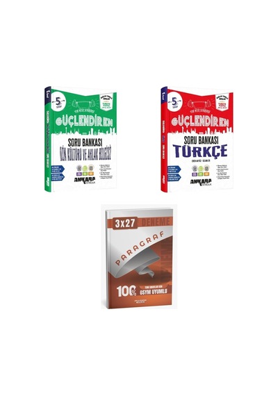 2027 Ankara 5. Sınıf Güçlendiren Din Kültürü Ve Ahlak Bilgisi + Türkçe Soru + Anla Kazan Paragraf Deneme 3'lü Set
