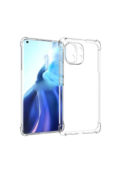 Hepsi Xiaomi Mi 11 Kamera Korumalı Shockproof Darbe Emici Silikon Kılıf- 5775 Najmaddin Şeffaf