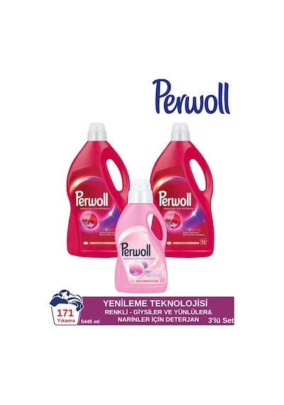 Perwoll Renkliler için Sıvı Çamaşır Deterjanı 2 x 3960 ML