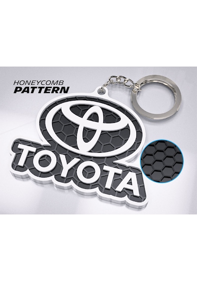 Markanıza Özel Petek Desenli Toyota Yazılı 3d Anahtarlık