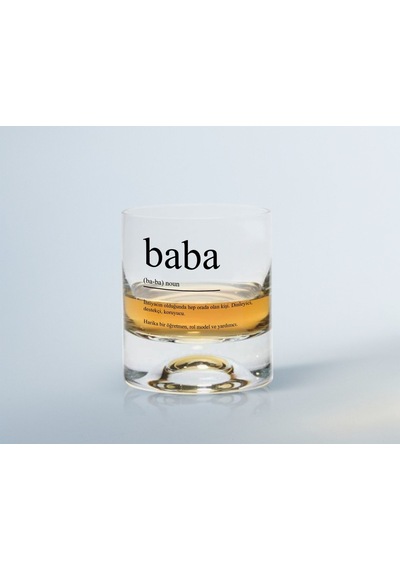Bk Home Renkli Baskılı Baba Tasarımlı Viski Bardağı-1