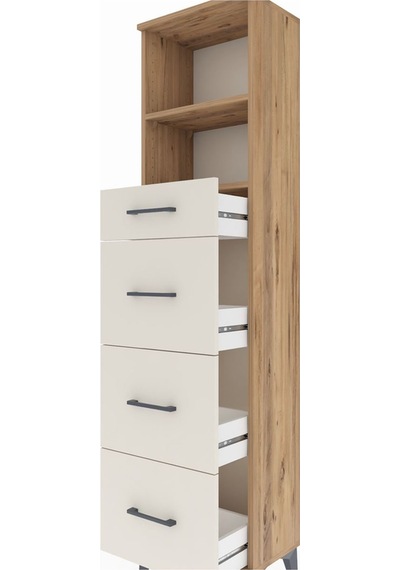 Arges Dolap 2 Raflı 4 Çekmeceli 44x30x182 Çam-aytaşı Çam