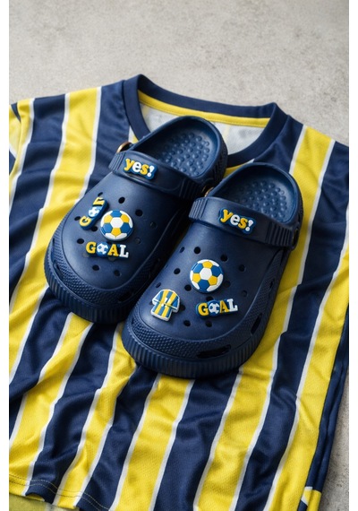 N Moda Unisex Çocuk Figürlü Sticker Sandalet-terlik Fenerbahçe