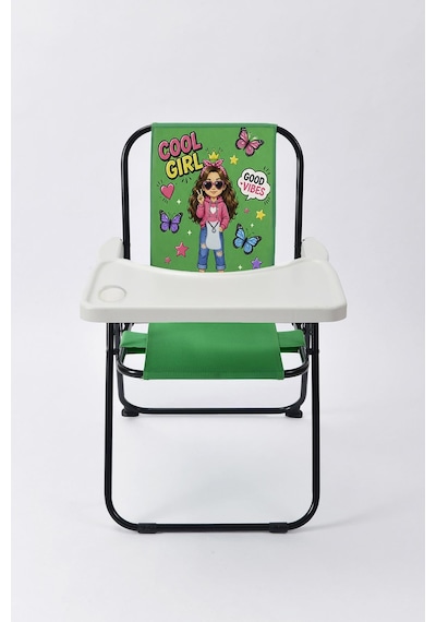 Exent Kids 2 6 Yaş, Katlanır Portatif Mama Sandalyesi, Tak-çıkar Masa İle-cool Girl-yeşil