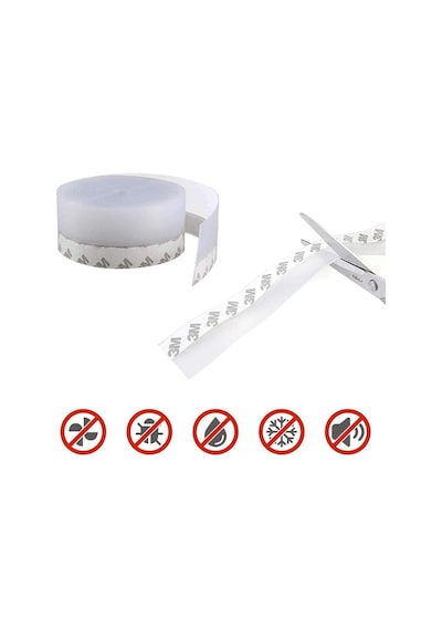 3 Adet Kapı Ve Pencereler İçin Rüzgar, Ses, Soğuk Kesici Kendinden Yapışkanlı 3 X 3 Mt X 15 Mm Şerit Bant, Hava