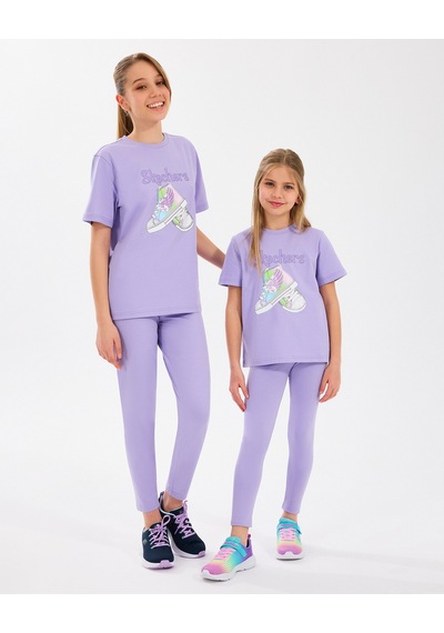 Skechers G Graphic Tee T-shirt Büyük Kız Çocuk Mor Tshirt Sk2510019-505 Mor