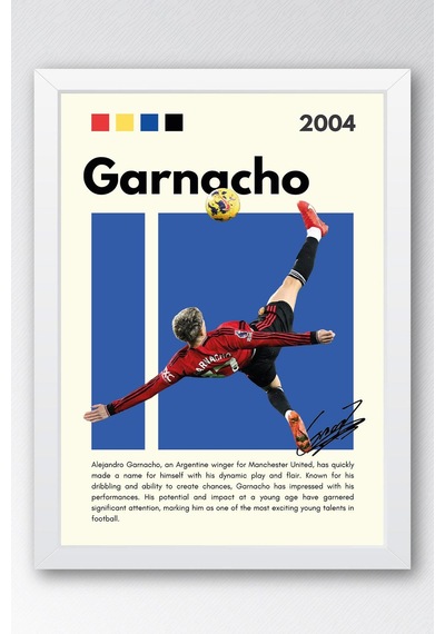 Alejandro Garnacho Çerçeveli Tablo - Dekoratif Çerçeveli Futbolcu Poster Tablo