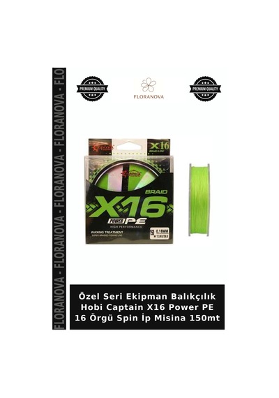 Özel Seri Ekipman Balıkçılık Hobi Captain X16 Power Pe 16 Örgü Spin İp Misina 150mt 0.22 Mm