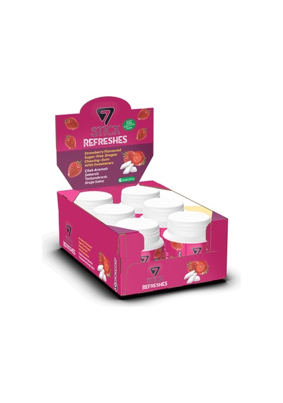 7stıck Sekersız Strawberry Aromalı Draje Sakız 60 Pcs 6 Adet