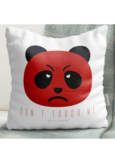 Kişiye Özel Isimli Don'T Touch Me Yazılı Beyaz Yastık - 1