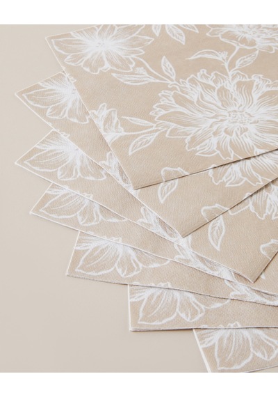 English Home Beige Blossom 20'li Kağıt Peçete 33x33 Cm Bej