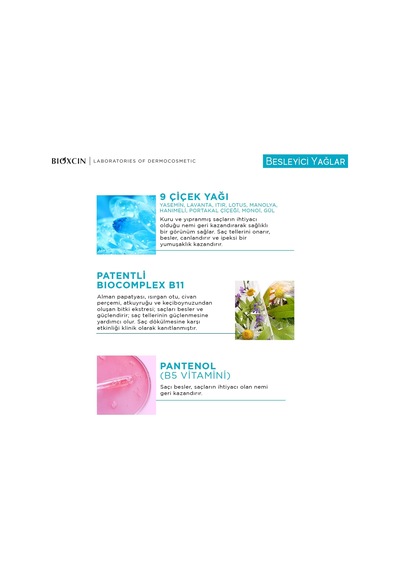Besleyici Yağlar Şampuan 3 X 300 Ml Kuru Ve Yıpranmış Saçlar İçin, 9 Çiçek Yağı, Pantenol Ve Biocomplex