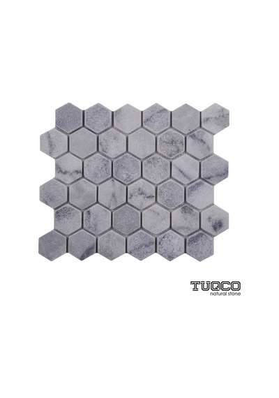 Tuqco Doğaltaş Carrara 2" Altıgen(Hexagon) Eskitme Mermer Mozaik