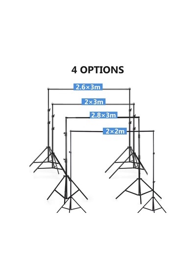 Andoer 2 X 3 M / 6,6 X 10 Ft Stüdyo Arka Plan Standı Tutucu Alüminyum Alaşım Ayarlanabilir Fotoğraf Arka Planı Destek Sistemi Taşıma Çantası İle 3 Par