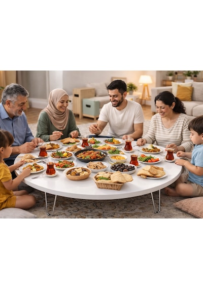Ratemo Katlanır Yer Sofrası Parlak Beyaz 100 Cm - 22 Cm Yükseklik Yuvarlak Yer Masası, Oyun Masası, Çok Amaçlı Sehpa Ratemo Katlanır Yer Sofrası Parlak Beyaz 100 Cm - 22 Cm Yükseklik Yuvarlak Yer Masası, Oyun Masası, Çok Amaçlı Sehpa