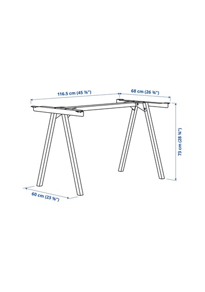 Masa İskeleti, Beyaz, 120x70x75 Cm Beyaz Masa İskeleti, Beyaz, 120x70x75 Cm Beyaz
