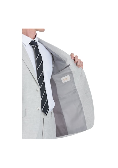 Hatemoğlu Gri Slim Fit Mono Yaka Keten Takım Elbise 36332 Gri