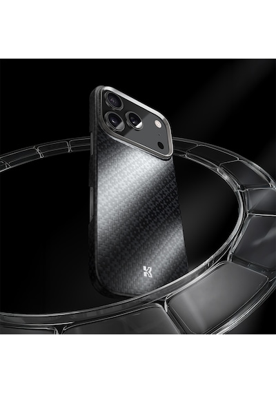 Apple Uyumlu iPhone 17 Pro Max Kılıfm-safe Şarj Özellikli Benks Armorair Armorgrid Serisi Kevlar Siyah Siyah