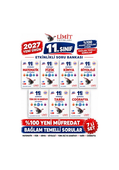 Limit 2027 11.sınıf Tüm Dersler M-f-k-b-t-c-e %100 Yeni Müfredat Etkinlikli Soru Bankası Set Yeni Ürün