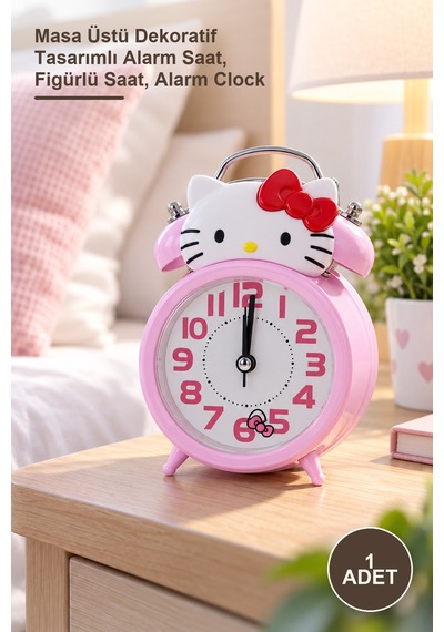 1 Adet Figürlü Çalar Saat Alk1503 Masa Üstü Dekoratif Tasarımlı Alarm Saat, Figürlü Saat, Alarm Clock Diğer