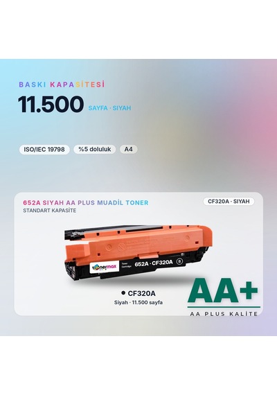 Hp 652a Cf320a Siyah Uyumlu Toner Aa Plus / Color Laserjet Enterprise M651 / Flow Mfp M680