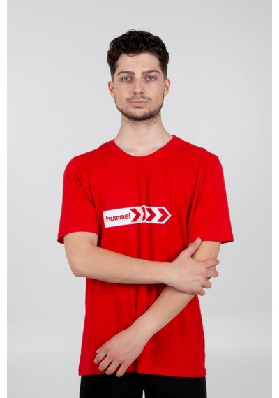 Hummel Armin Pamuklu Antrenman Tişört Kırmızı Baskılı