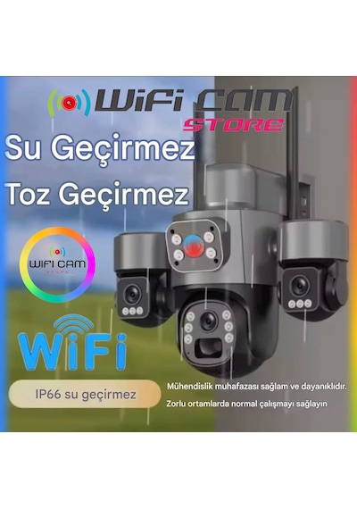 3 Kameralı 6 Motorlu Wifi Solar Kamera - Aov 7/24 Kayıt