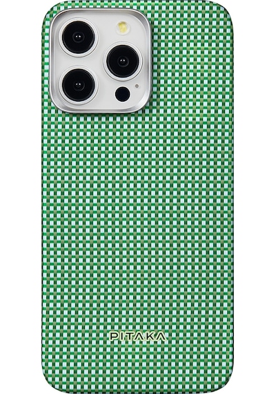 Apple Uyumlu iPhone 15 Pro Max Kılıf M-safe Şarj Özellikli Aramid Fiber Pitaka Ultra-slim Classic Serisi Yeşil