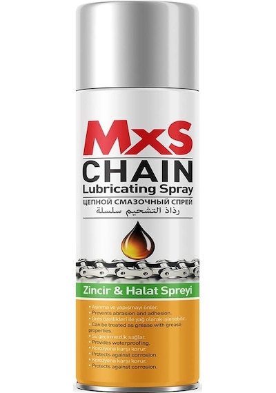 Mxs Kararma Yapmaz Yapışmaz Bisiklet Zincir Yağı Spreyi 400 ML Çok Renkli