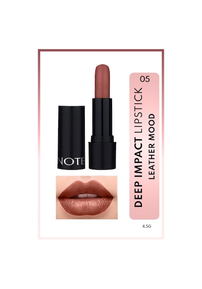 Note Cosmetique Deep Impact Lipstick Kremsi Dokulu Yarı Parlak Ruj 05 Leather Mood - Kahverengi