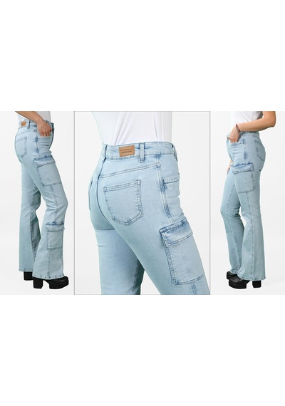 Kadın Kargo Cep Kot Pantolon 001