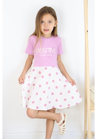 Miababy Puantiyeli Elbise Lila