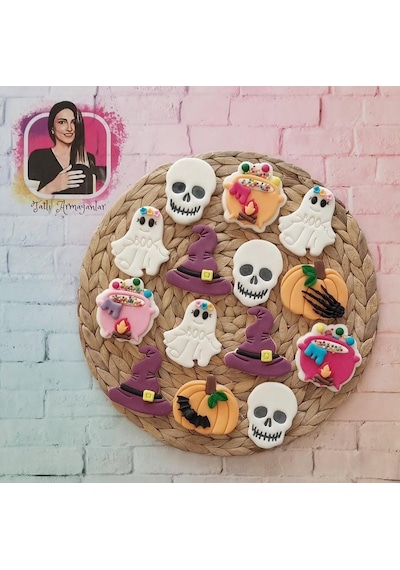 Halloween Cadılar Bayramı Konseptli Karışık Butik Kurabiye - 20 Adet