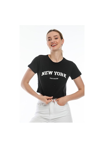 Kadın Newyork Baskılı Tişort Spr21y15 001