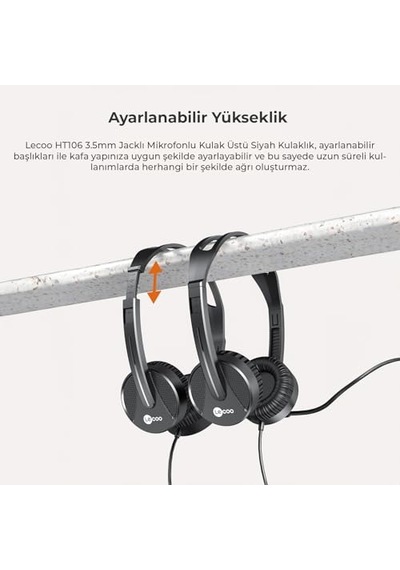 Usb Kablolu Mikrofonlu Kulak Üstü Kulaklık - Pc Laptop Tablet Telefon Uyumlu Ergonomik Kulak Yastıkları Iş Oyun Ç