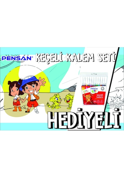 30x120 Boyama Rulosu Yaman Safaride + Pensan 12'li Keçeli Boya Kalemi