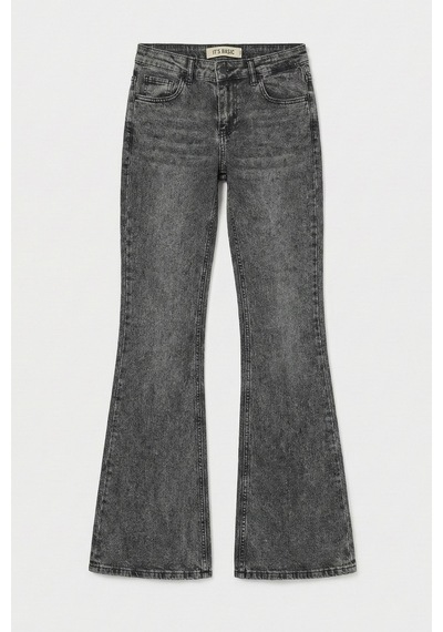 Itsbasic Kadın Füme 4s6-14 Mid Rise Flare Fit Esnek Kumaş Denim Jean