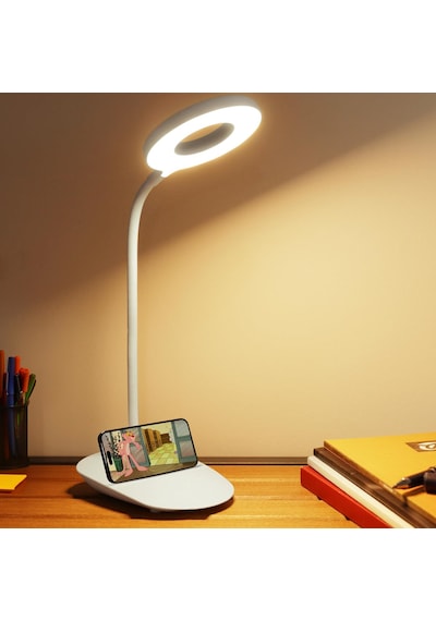Masa Lambası Dokunmatik 3 Renk 24 Led Telefon Standlı Kademeli Çalışma Okuma Işığı Gece Lambası Tek Renk