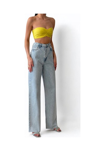 Lacarino 7937 Wıde Leg Kadın Jean Pantolon Lıght Blue