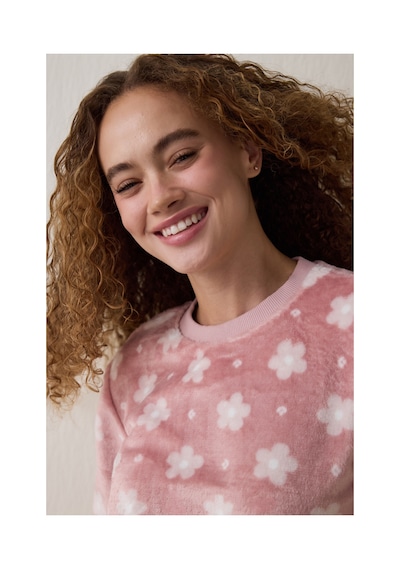 Penti Pembe Pretty Daisies Uzun Kollu Termal Etkili Pijama Takımı