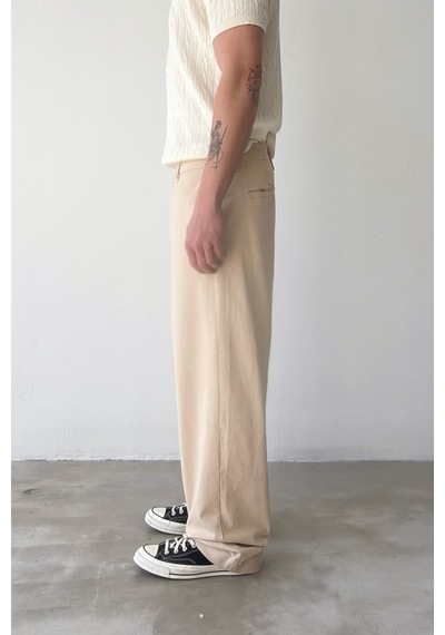 Flaw Basic Baggy Pantolon-29202 Bej