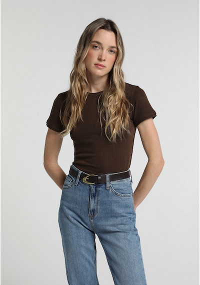 Colin's Colins Slim Fit Kadın Kahverengi Tişört Cl1081838 Q1.v2 Brw