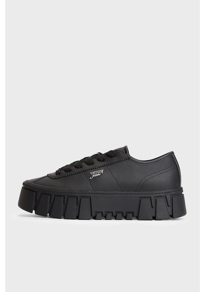 Tommy Jeans Hakiki Deri Sneaker Ayakkabı Kadın Ayakkabı En0en03165 Bds Siyah