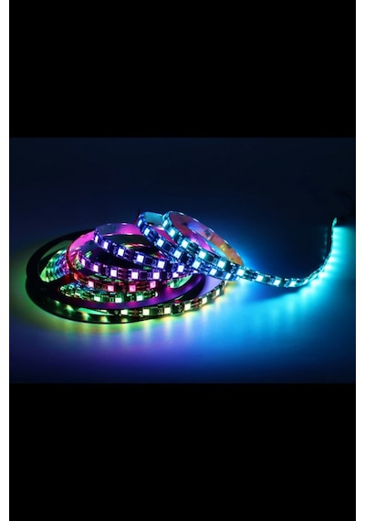 12 Volt Adreslenebilir Argb Pixel Şerit Led Ws2811 Metrede 60 Led Ip65 Dış Mekan 1 M