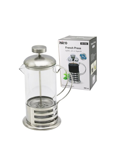 İbico İ22-346 French Press 800 Ml - Cam Gövde, Metal Kafes Ve Metal Kapak