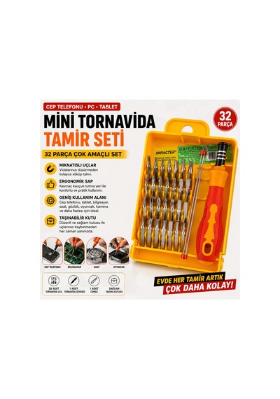 32 Parça Hassas Tornavida Seti Cep Telefonu Pc Tablet Saat Tamir Mini Tornavida Tamir Takımı Mıknatıslı Uçlu - 899503278