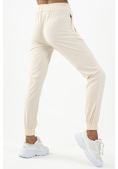 Maraton Active Regular Kadın Dönüşlü Lastik Paça Fitness Kil Rengi Pantolon 22174-kil Rengi Bej
